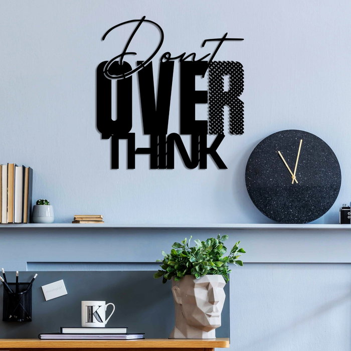 Wallity Don't Overthink Escultura de Pared de Metal Negra Wallity Don't Overthink Escultura de Pared de Metal Negra